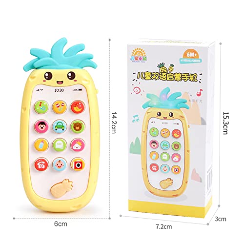 Brinquedo para celular com música e sons leves Mordedor de silicone Brinquedo multifuncional para be