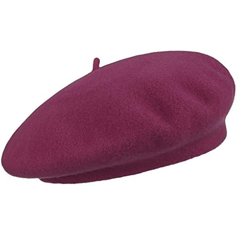 Seeberger Woolmark Beret for Women Winter Beret Virgin Wool Cap (One Size - Fuchsia) Cover