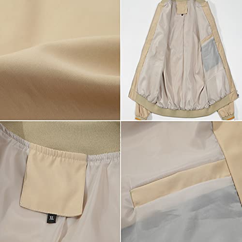 Men's Baseball Jackets for C.a.n-a.m Zip Bomber Jacket Lightweight Shell Jacket Motorcycle Jacket Thin Coat-Black-1||Medium4