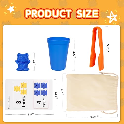 Image of Bmag Counting Bears with Matching Sorting Cups, Preschool Learning Toys Color Recognition and Math Learning Games, STEM Educational Toy Gift for Kids Age 3 4 5 Year Old Boys Girls