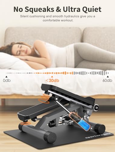 Image of SPORTSROYALS Stair Stepper,Twist /Mini Stepper for Exercise at Home,Step Machine with Resistance Bands for Full Body Workout, 350lbs+ Capacity