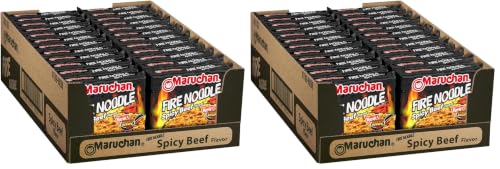 Image of Maruchan Ramen Fire Spicy Beef, Instant Ramen Noodles, Stir Fry Style Noodle, 3 Oz, 22 Count (Pack of 2)