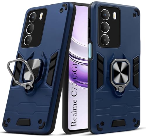 Image of AIBEX Armor Back Cover Compatible for Realme Nazro 80 Lite 5G / Realme C73 5G / Realme C75 5G| Rugged Shockproof Case with Ring Holder & Kickstand | Military-Grade Protection | Magnetic Car Mount