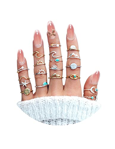 50% Off Long tiantian Stackable Boho Knuckle Rings Set