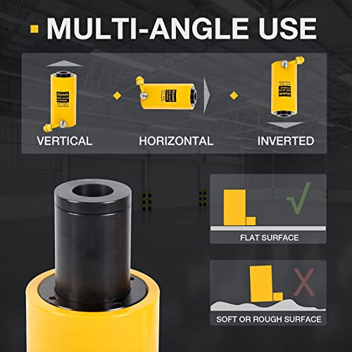 Image of 30T Hydraulic Cylinder Jack, 4 inch Stroke Single Acting Hollow Porta Power Ram for Machinery & Bridges