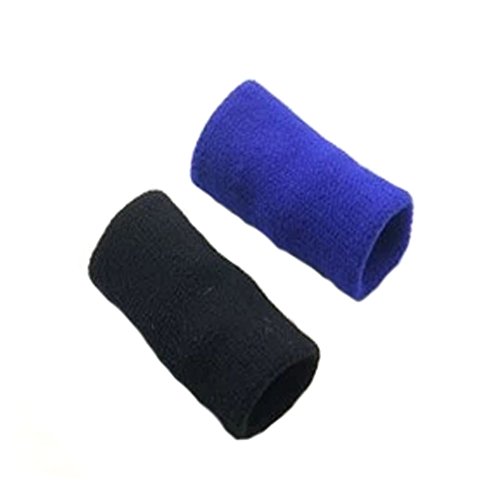Alien Storehouse [Noir et Bleu] 10PCS Sports Elastic Finger Sleeve Protector Brace Support Cover
