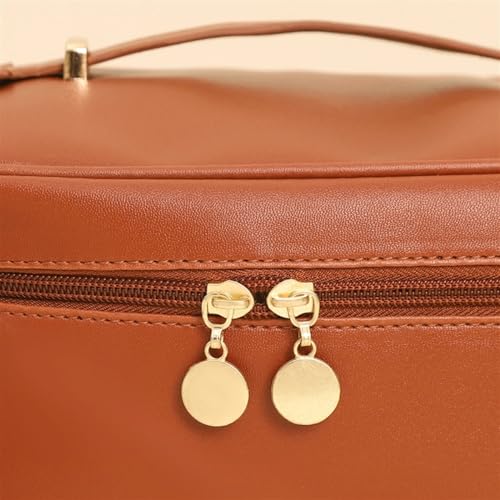 Sac de rangement cosmétiques grande capacité en cuir blanc portable - 7