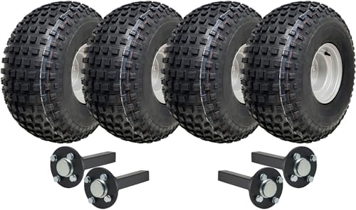 Parnells - Kit de Remorque Quad ATV à Double Essieu - 4 Pneus et Roues Wanda, 22x11.00-8 + 4 Moyeux/Essieux, 128,7 Km/H, 616 kg - Sans Attelage, 4 Plis P323...