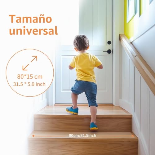 Miniatura 2 de Janety 15 Piezas Tapis Cinta Antideslizante Escaleras, 15 60cm Alfombrillas Para Escalera Transparentes En El Interior, Tapis De Protection Antidérapant