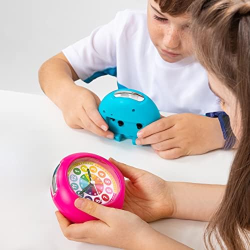 TRENDHAUS 406408 Kinderwecker, Analoger Kinder-Lernwecker mit Licht und Snooze-Funktion, Quarzwecker für Mädchen und Jungen, Pink