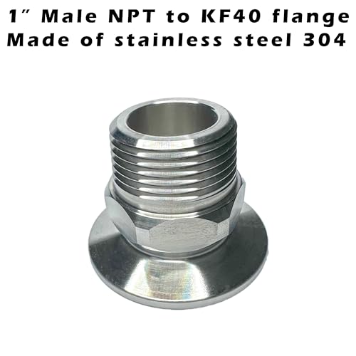 Image of KF40 flange to Male NPT /MNPT Fitting (ISO-KF KF40 QF40 NW40) (1 inch 1 inch Male NPT x KF40)