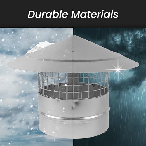 Protector de lluvia para chimenea de 6 pulgadas en salidas de ventilación 5
