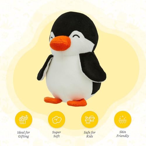Image of Penguin Soft Toy - Black | Super-Soft Plush Stuffed Animal for Girls Kids | Soft Stuff Toy for Kids | Ideal for Birthday Gift - 20 CM | Cute-Design & Washable