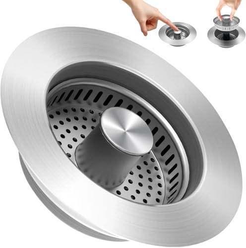 Colador para fregadero de cocina 3 en 1 de acero inoxidable