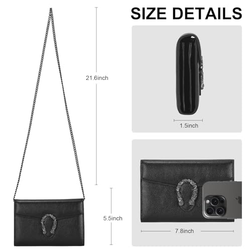 Women's Snake Print Crossbody Shoulder Bag PU Leather Satchel Chain Purse Evening Clutch Handbag4