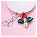 Tderloi Porte-clés Nouveau Creative Crystal Clover Keychain Mignon Bow Bow Crown Crown Crown Crown Crown Crown Sac Pendentif Keychain Cadeau (Color : Silver)