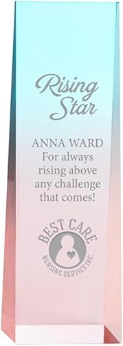 Miniatura 8 de Trofeo acrílico degradado grabado  Trofeo de premio  Grabado personalizado de hasta tres líneas y selección de versos preescritos