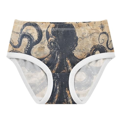 Vintage Octopus Map Toddler Girls's Underwear 2T 202c0228