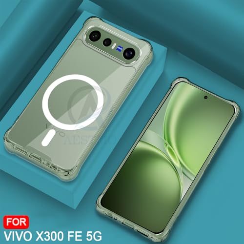 Image of AESTMO Clear Back Cover for Vivo X300 FE 5G | 360 Protection | Transparent Back Cover for Vivo X300 FE 5G (PC + TPU, Compatible with MagSafe Accessories, Transparent Bumper)