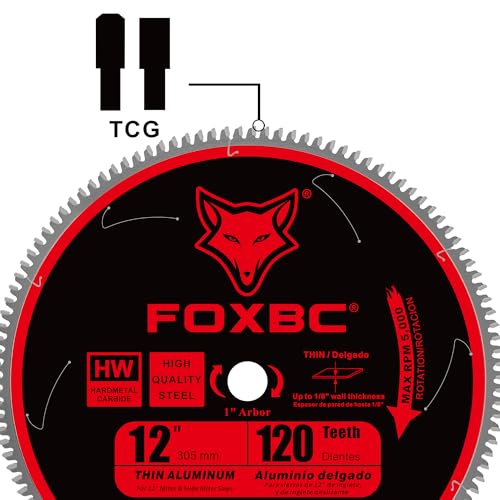 FOXBC 12 Inch 120-Tooth TCG Saw Blade