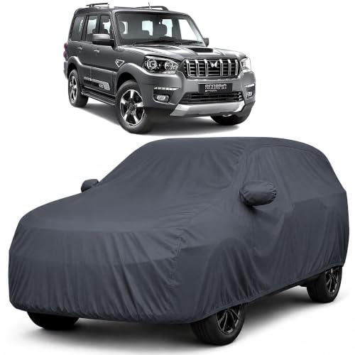 Image of Autofact Premium Car Cover for Scorpio 2014-2020 | All Weather Waterproof Full Body Car Cover | Light-Weight Triple-Stitched Outdoor Shield with UV Protection, Dustproof & Heat-Resistant