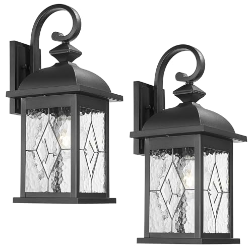 Image of FEMILA 2 Pack Large Outdoor Wall Sconce, 21 inch Exterior Wall Light Fixtures, Anti-Rust Waterproof Porch Lights for Entryway, Patio, Garage, Doorway, Matte Black, 4FD54B2-2PK BK-SD