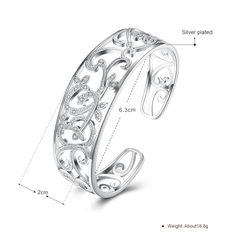 Women's Silver Bracelets Handmade Bracelets 925 Sterling Silver Bangle Bracelet Stackable Bangles for Women2