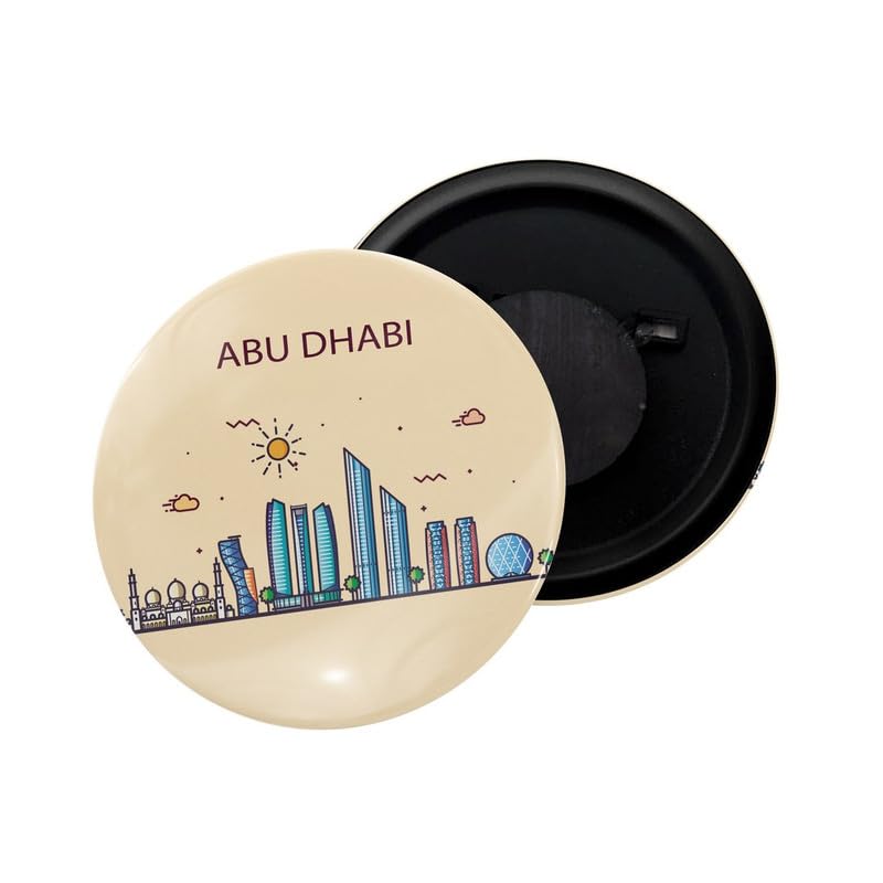 dhcrafts Fridge Magnet Brown Color Abu Dhabi Glossy Finish Design Pack of 1