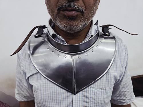 Gorget de armadura medieval de caballero con acabado artesanal 6