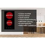 Glaskeramik-Doppelkochplatte Calor EBK2 | Autark | 2 Zonen | Glaskeramikkochfeld | 9 Leistungsstufen | Timer | Kindersicherung | Sensor Touch | Rahmenlos – Bild 2