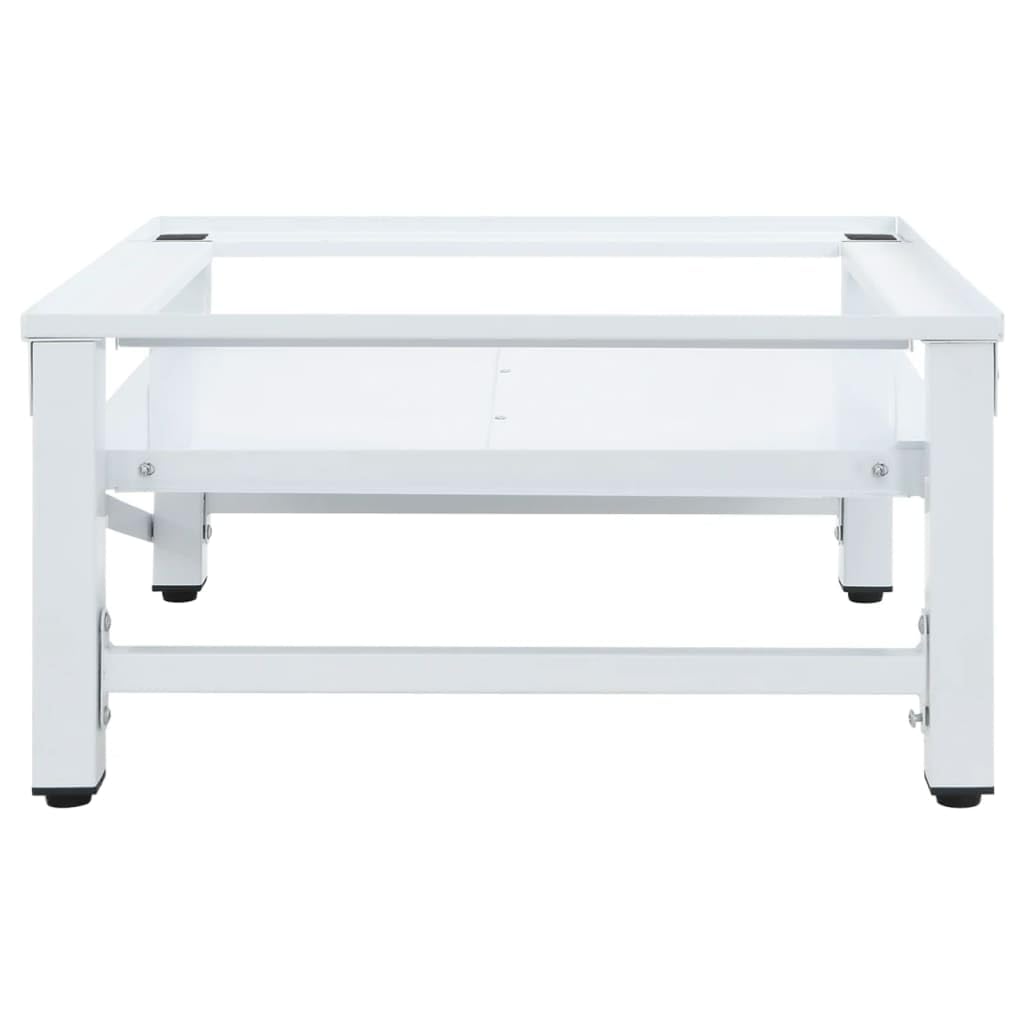 Brokky Supporto Lavatrice e Asciugatrice con Mensola Estraibile Bianco-Base Torre, Kit di Sovrapposizione Lavatrice Asciugatrice Universale, Supporto Premontato con Ripiano Estraibile