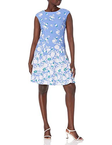 Image of London Times Womens Dresses Cap Sleeve Fit and Flare - Elegant Summer Cocktail Graduation Garden Party Wedding Guest Dress