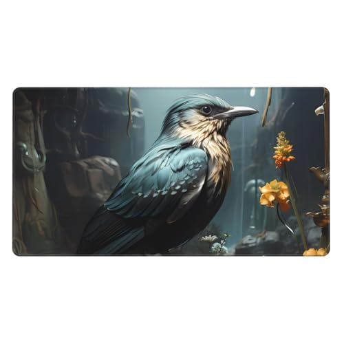 Tapis de souris oiseau et fleur noir HYTTER pour sublimer votre espace de télétravail