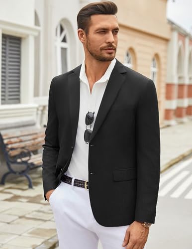 COOFANDY Men's Casual Blazer Lightweight Unlined Sport Coat Regular Fit Two Button Suit Jacket3