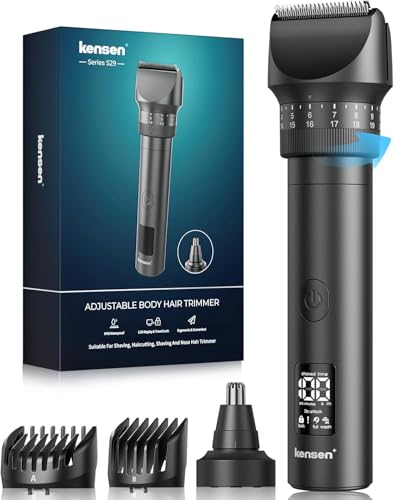 Beard Trimmer Men, 42 Adjustable Length Settings Hair Clippers Body Hair Trimmer Men with Zoom Wheel(1-21mm), Beard Trimmer Rechargeable Waterproof Electric Razor for Nose, Face, Head and Body