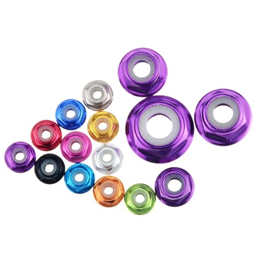 Flange Nuts 2/10/20pcs M3 M4 M5 M6 M8 M10 M12 DIN6923 A4-70 Stainless Steel Hexagon Hex Serrated Lock Spinlock Flange Nut Metric Thread(Orange,M4)