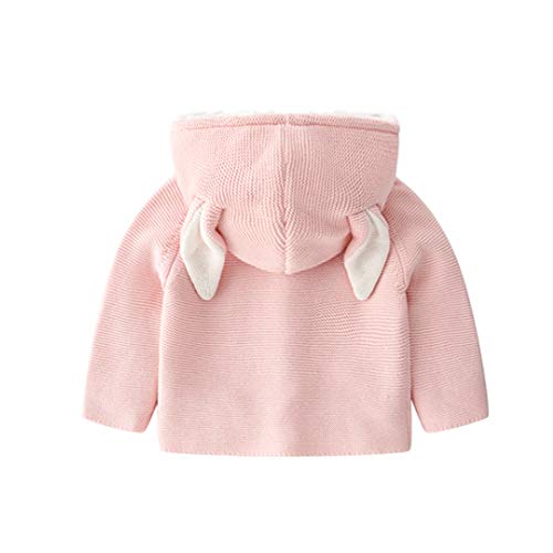 Ding-dong Baby Kid Boy Girl Knitted Button Rabbit Hooded Outwear Cardigan2