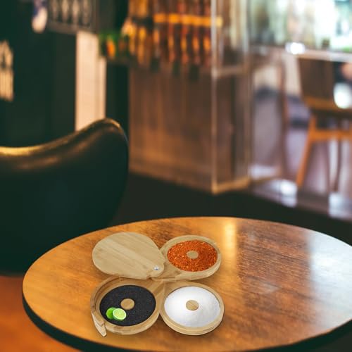 Bamboo Margarita Kit Versatile Bar Salt and Sugar Margarita Sugar Rimmer Margarita Salt Rimmer with Sponge for Cocktails US(Light Brown)