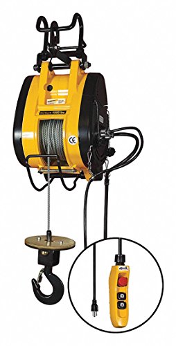 Electric Wire Rope Hoist, 1000 lb, 115V