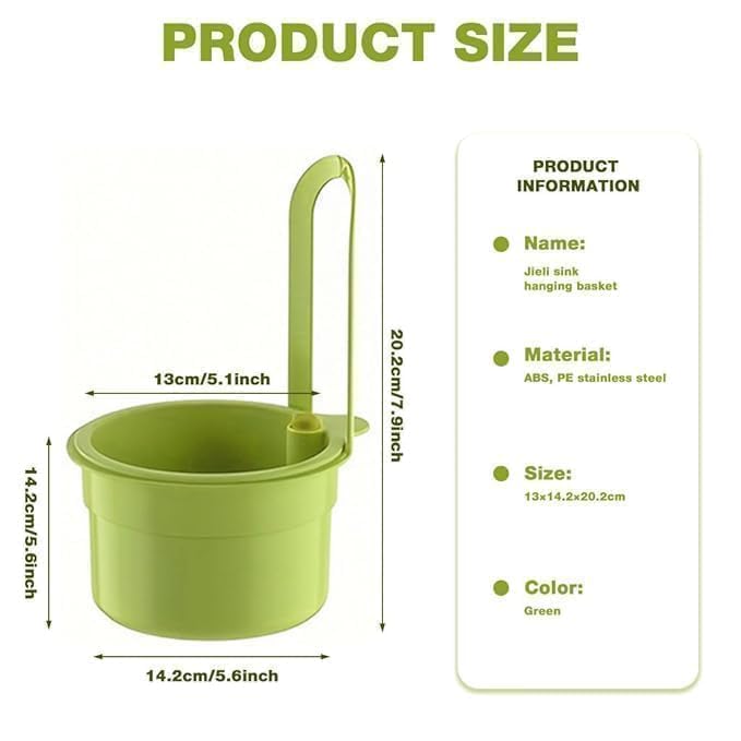 Image of Kitchen Sink Drain Basket, Faucet Hanging Strainer, Sink Strainer Basket, Press Automatic Dumping Kitchen Draining, Drain Shelf Storage Holder for Home Durable, Drains & Strainers Makeup Remove (1)