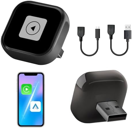 Pyniro 2-in-1 Wireless CarPlay & Android Auto Adapter, Mini Plug & Play Dongle for USB/Type-C Port Converts Wired to Wireless, Fast Auto-Connect, Low Latency, Compact Design for iOS 10+ & Android 11+