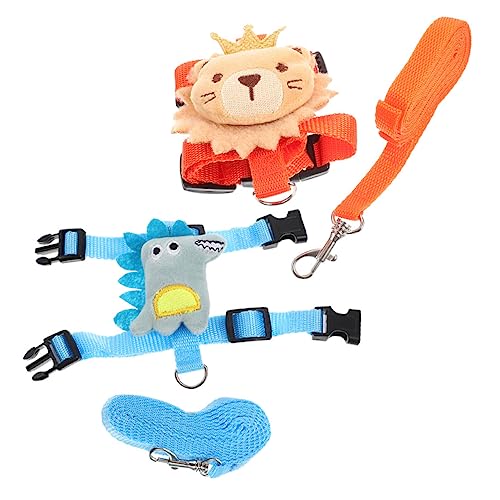 Happyyami Small Pet Harness Kit Rabbit Leash Kit Cartoon Bunny Harness Long Walking Rope Easy to Use