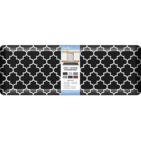 4/5 Inch Thick Kitchen Rugs, Kitchen Mat, Anti Fatigue Floor Mat, Waterproof Mats & Rugs, Heavy Duty PVC Ergonomic Comfort Standing Foam for Kitchen, Home, Office, Sink, Garage, 17.3" x17”, Black Cover