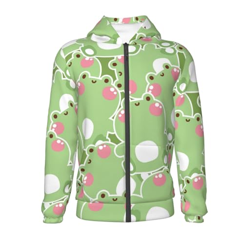 Cute Frog2 Kid Hoodies Boys Zip Up Sweatshirts Girls Pullover with Pocket2