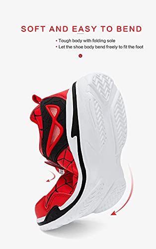 Boys Girls Sneakers Kids Lightweight Strap Slip On Walking Running Basketball Character Shoes For Little_Kids Red Size 2.5 Us #TOP4