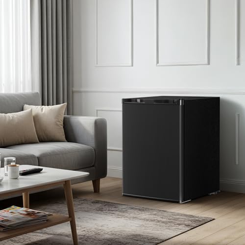 Image of Antarctic Star 2.6 Cu.Ft.Compact Refrigerator with Freezer, Mini Fridge Single Door with Adjustable Thermostat,Removable Glass Shelves for Apartment,Dorm,Office,Kitchen,BLACK