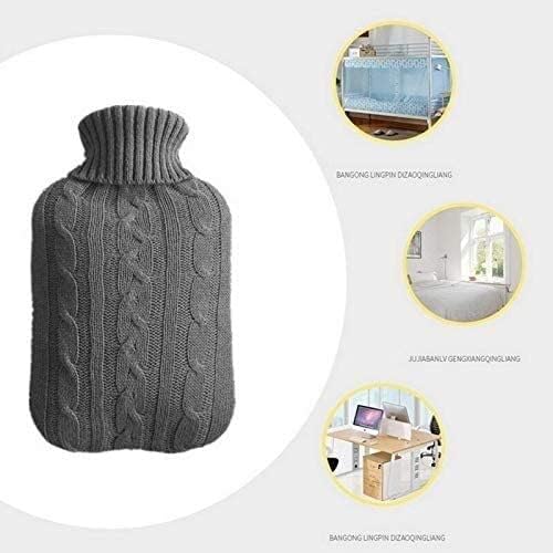 Hot Water Bottle, Winter 2000ml Hot Water Bottle Knitted Cover Solid Color Bag Cloth Cover Hand Warmer Winter Soft Hot Water Bottle Warming Bag (Color : Red) (Color : Wine Red)