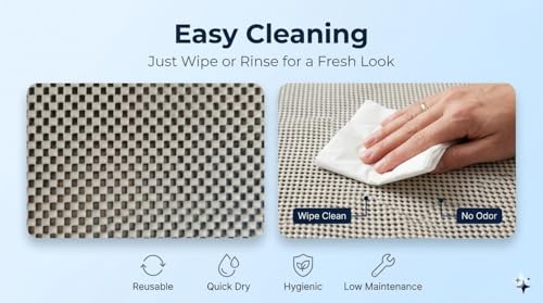 Image of Dribble Eva Shelf Liner Mat Mesh Pattern 45x125cm Roll, Non Slip Drawer & Cabinet Liner for Kitchen, Oilproof Washable Fridge Mat | Anti Skid Cupboard Wardrobe Multipurpose Mat (Beige)