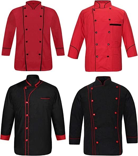 Chef Coat Chef Jacket With Best Fabrication (XS TO 6XL) Chef Uniform Pack of 4 (SR-03) Chef Shirt.