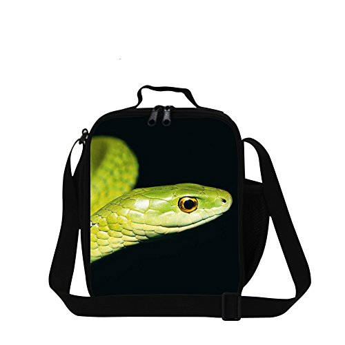 Dispalang Snake Printed Small Lunch Box Bag for Children School Cooler Bags